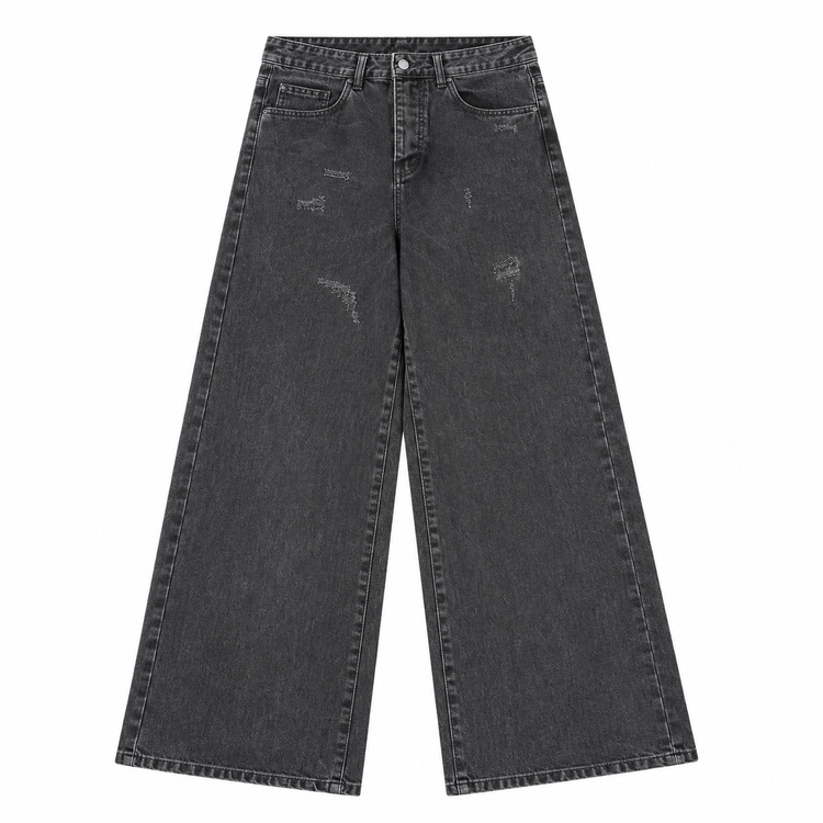 شلوار جین فول بگ زغالی